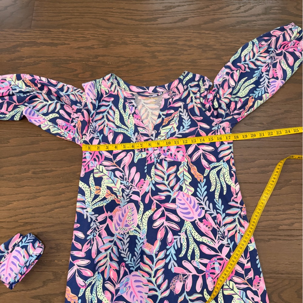 Pulitzer Kierna Dress You’ve Been Spotted Navy Tropical Size Medium - Picture 4 of 9